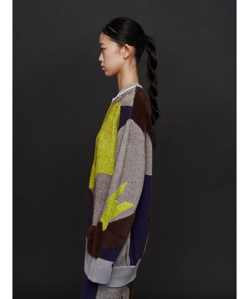 UN3D.（アンスリード）の「MIX CAMOUFLA JACQUARD TOP / ミックスカモフラジャガードドッキングトップ（ニット/セーター・レディース・ブラック/グレー・FREE）」の20枚目の写真