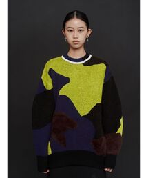 MARK & LONA カモフラージュ柄ニットセーター MARK & LONA カモフラージュ柄ニットセーター マーク＆ロナ