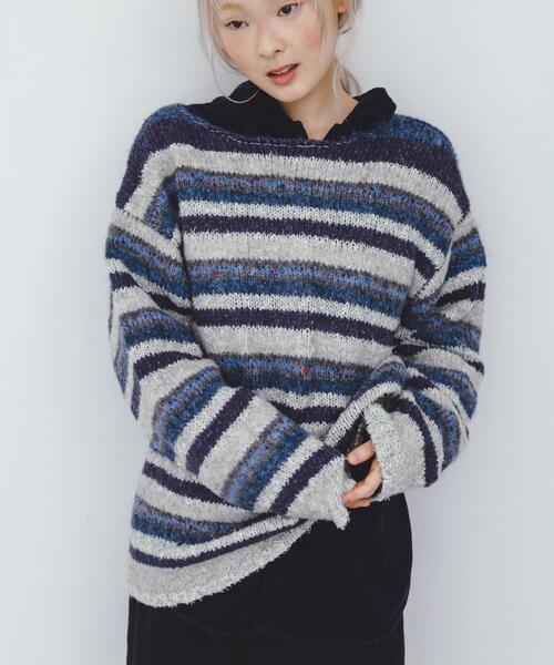 マルチボーダールーズニット（ニット/セーター）｜KBF（ケイビーエフ