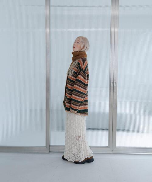 KBF（ケイビーエフ）の「マルチボーダールーズニット（ニット/セーター・レディース・ブラウン系その他/ブルー系その他/ホワイト系その他・ONE）」の16枚目の写真