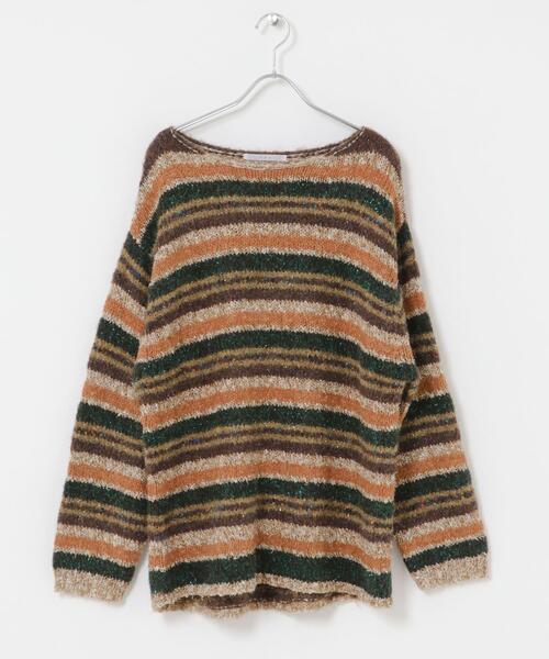 KBF（ケイビーエフ）の「マルチボーダールーズニット（ニット/セーター・レディース・ブラウン系その他/ブルー系その他/ホワイト系その他・ONE）」の17枚目の写真