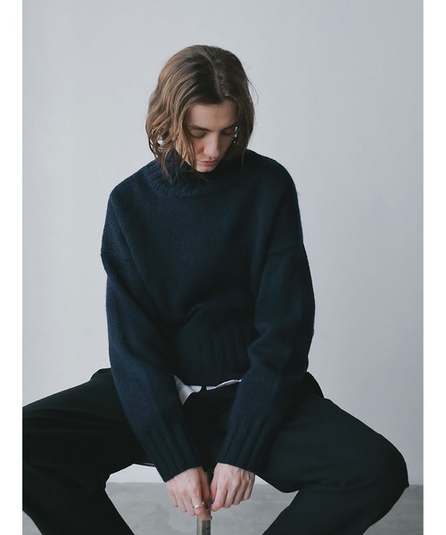 HER.(ハー)の「ハイネックニットプルオーバー(ニット/セーター・レディース・ネイビー/オフホワイト/ベージュ・フリー)」の6枚目の写真