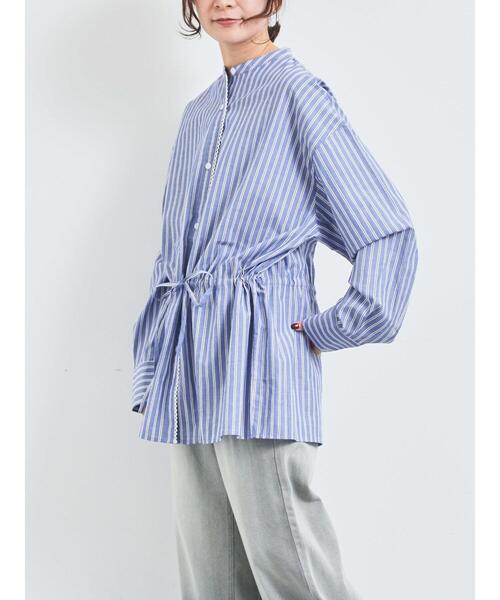 SM2(エスエムツー)の「無地柄アソートドロストブラウス(シャツ/ブラウス・レディース・オフホワイト/ブルー/キナリ・F)」の16枚目の写真