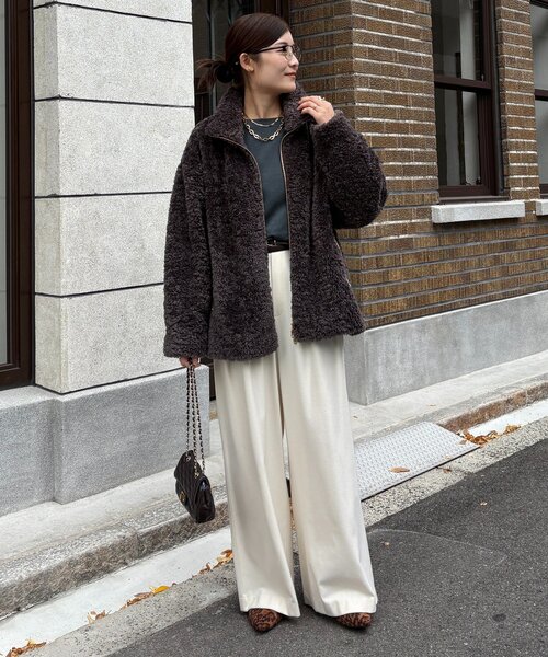 DouDou（ドゥドゥ）の「【インフルエンサーOKOCHI企画】ボアブルゾン