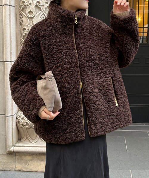 DouDou（ドゥドゥ）の「【インフルエンサーOKOCHI企画】ボアブルゾン