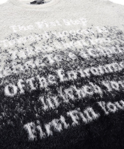 Revo.（レボ）の「オーバーサイズ グランジ ロゴプリント シャギーニット プルオーバー（ニット/セーター・メンズ・ブラック/ブラウン/オフホワイト/グレー・M/L）」の6枚目の写真