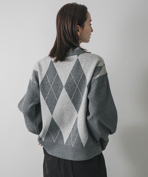 ポロシャツジャガードセーター（ニット/セーター）｜SENSE OF PLACE by