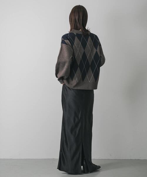 SENSE OF PLACE by URBAN RESEARCH（センスオブプレイスバイアーバンリサーチ）の「ポロシャツジャガードセーター（ニット/セーター・レディース・ブラウン系その他/グレー系その他/ブルー系その他・ONE）」の17枚目の写真