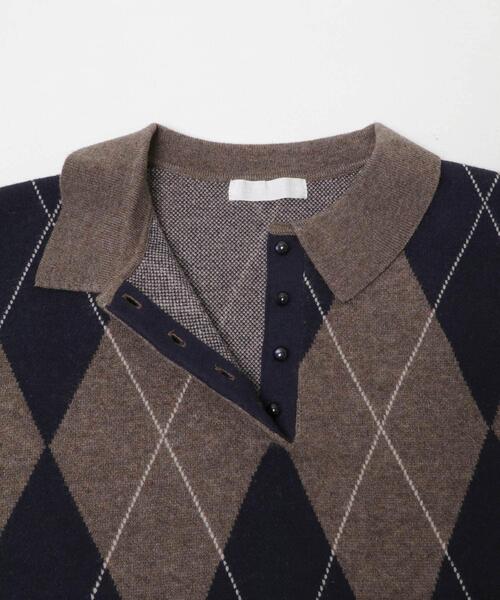 SENSE OF PLACE by URBAN RESEARCH（センスオブプレイスバイアーバンリサーチ）の「ポロシャツジャガードセーター（ニット/セーター・レディース・ブラウン系その他/グレー系その他/ブルー系その他・ONE）」の19枚目の写真