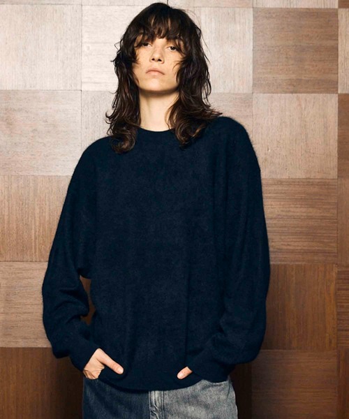 UNISEX》Super140 Brushed Extra Fine Merino Wool Crew Neck Knit