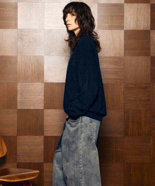 UNISEX》Super140 Brushed Extra Fine Merino Wool Crew Neck Knit