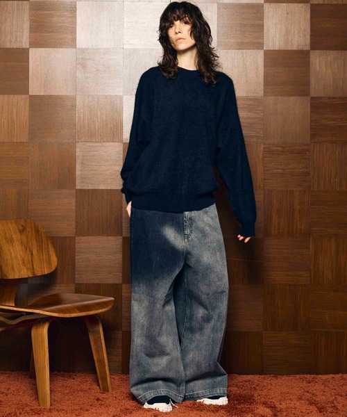 UNISEX》Super140 Brushed Extra Fine Merino Wool Crew Neck Knit