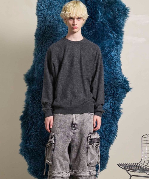 UNISEX》Super140 Brushed Extra Fine Merino Wool Crew Neck Knit