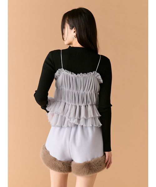 LILY BROWN（リリーブラウン）の「リボンビスチェセットニットトップス（ニット/セーター・レディース・レオパード/アイボリー/グレー・F）」の13枚目の写真