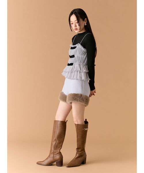 LILY BROWN（リリーブラウン）の「リボンビスチェセットニットトップス（ニット/セーター・レディース・レオパード/アイボリー/グレー・F）」の15枚目の写真