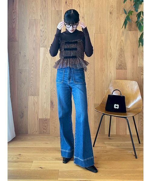 LILY BROWN（リリーブラウン）の「リボンビスチェセットニットトップス（ニット/セーター・レディース・レオパード/アイボリー/グレー・F）」の16枚目の写真