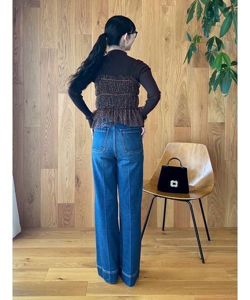 LILY BROWN（リリーブラウン）の「リボンビスチェセットニットトップス（ニット/セーター・レディース・レオパード/アイボリー/グレー・F）」の17枚目の写真