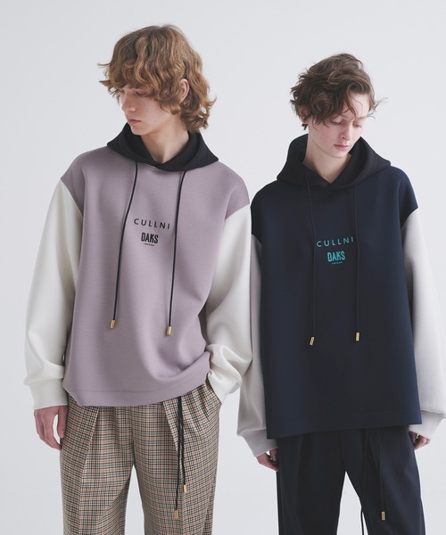 CULLNI（クルニ）の「CULLNI for DAKS LONDON Logo Embroidery Hoodie（パーカー・メンズ・ブラック/アッシュブラウン/ブラック×グレー/ネイビー・0/1/2）」の6枚目の写真