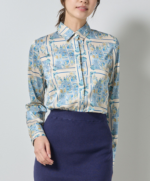 NARACAMICIE（ナラカミーチェ）の「【NARACAMICIE】GENIUS森柄長袖シャツ（シャツ/ブラウス・レディース・ブラウン/グレー・S/M/L/XL）」の2枚目の写真