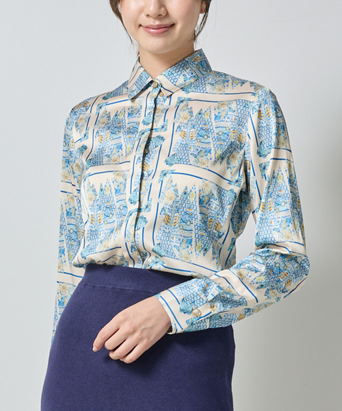 NARACAMICIE（ナラカミーチェ）の「【NARACAMICIE】GENIUS森柄長袖シャツ（シャツ/ブラウス・レディース・ブラウン/グレー・S/M/L/XL）」の4枚目の写真