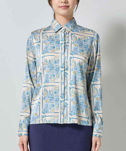 NARACAMICIE（ナラカミーチェ）の「【NARACAMICIE】GENIUS森柄長袖シャツ（シャツ/ブラウス・レディース・ブラウン/グレー・S/M/L/XL）」の5枚目の写真