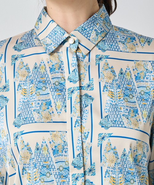 NARACAMICIE（ナラカミーチェ）の「【NARACAMICIE】GENIUS森柄長袖シャツ（シャツ/ブラウス・レディース・ブラウン/グレー・S/M/L/XL）」の8枚目の写真