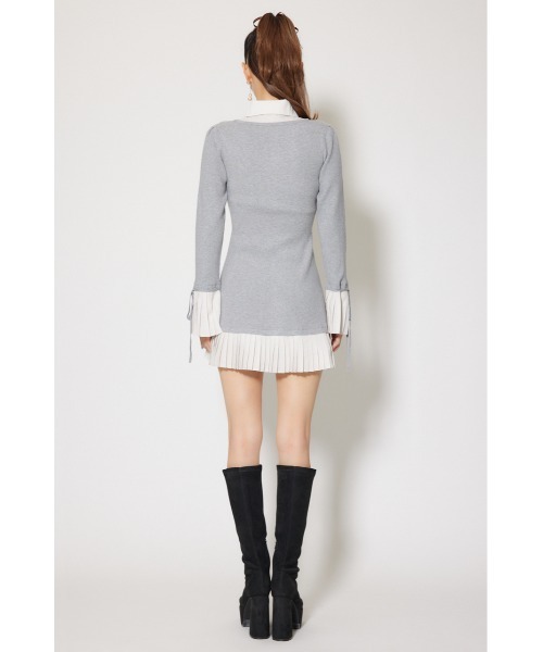rienda(リエンダ)の「レイヤードパターンシャツニットミニワンピース 秋服 冬服(ワンピース・レディース・グレー/ブラウン/ブラック・FREE)」の17枚目の写真