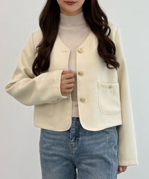 CENEA（セネア）の「サマーツイードジャケット（ノーカラージャケット）」