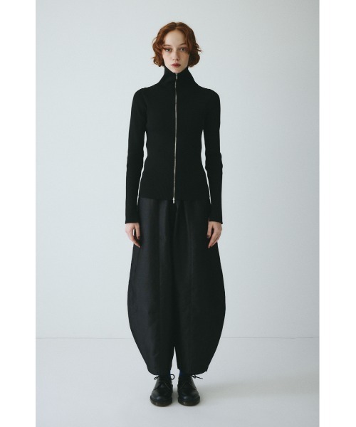 トップス HeRIN.CYE Feels flared zip tops Black セール】Zip up knit tops ジップアップニットトップス（ニット