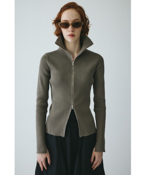 HeRIN.CYE(ヘリンドットサイ)の「Zip up knit tops ジップアップニットトップス(ニット/セーター・レディース・ライム/ブラック/ライトブラウン・FREE)」の18枚目の写真