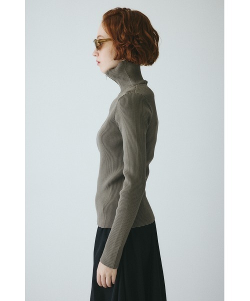 HeRIN.CYE(ヘリンドットサイ)の「Zip up knit tops ジップアップニットトップス(ニット/セーター・レディース・ライム/ブラック/ライトブラウン・FREE)」の20枚目の写真