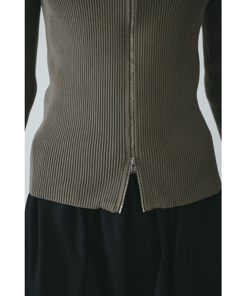 HeRIN.CYE(ヘリンドットサイ)の「Zip up knit tops ジップアップニットトップス(ニット/セーター・レディース・ライム/ブラック/ライトブラウン・FREE)」の5枚目の写真