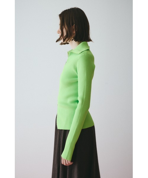 HeRIN.CYE(ヘリンドットサイ)の「Zip up knit tops ジップアップニットトップス(ニット/セーター・レディース・ライム/ブラック/ライトブラウン・FREE)」の8枚目の写真