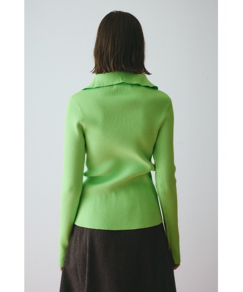 HeRIN.CYE(ヘリンドットサイ)の「Zip up knit tops ジップアップニットトップス(ニット/セーター・レディース・ライム/ブラック/ライトブラウン・FREE)」の9枚目の写真
