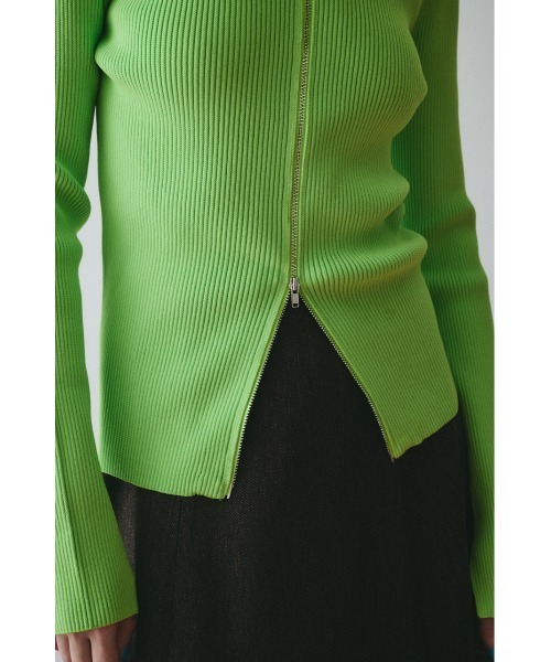 HeRIN.CYE(ヘリンドットサイ)の「Zip up knit tops ジップアップニットトップス(ニット/セーター・レディース・ライム/ブラック/ライトブラウン・FREE)」の13枚目の写真