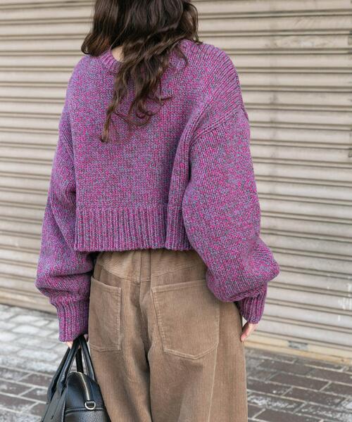 ITEMS URBANRESEARCH（アイテムズ アーバンリサーチ）の「2WAYミックスカラーニット（ニット/セーター・レディース・ピンク/ブルー・FREE）」の5枚目の写真