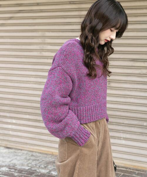 ITEMS URBANRESEARCH（アイテムズ アーバンリサーチ）の「2WAYミックスカラーニット（ニット/セーター・レディース・ピンク/ブルー・FREE）」の6枚目の写真