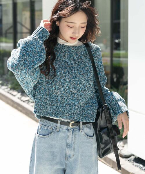 ITEMS URBANRESEARCH（アイテムズ アーバンリサーチ）の「2WAYミックスカラーニット（ニット/セーター・レディース・ピンク/ブルー・FREE）」の21枚目の写真