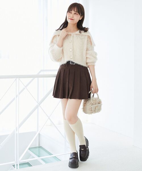 MAJESTIC LEGON（マジェスティックレゴン）の「キラフワビッグカラーハートカーデ（カーディガン/ボレロ・レディース・ブラック/アイボリー/ピンク/ライトグレー・MEDIUM）」の5枚目の写真