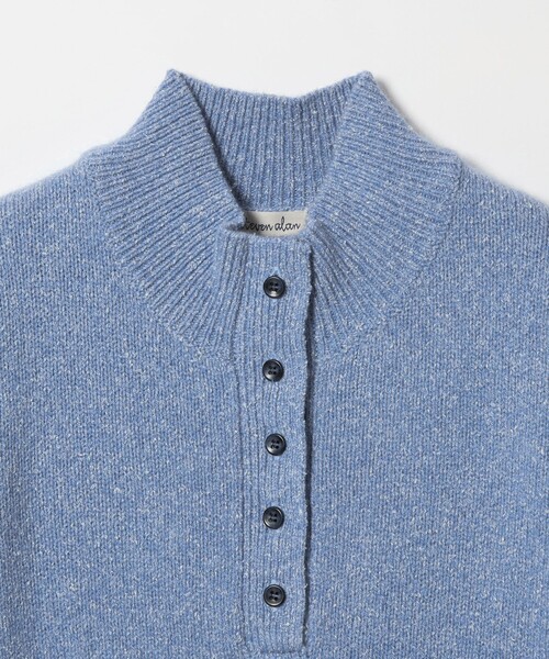 Steven Alan（スティーブンアラン）の「＜Steven Alan＞ウール シルク ヘンリーネック ニット（ニット/セーター・レディース・ベージュ/ライトブルー・FREE）」の11枚目の写真