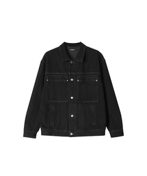 AVANDRESS（アバンドレス ）の「ウォッシングステッチビッグポケットデニムジャケットブラック（デニムジャケット）」