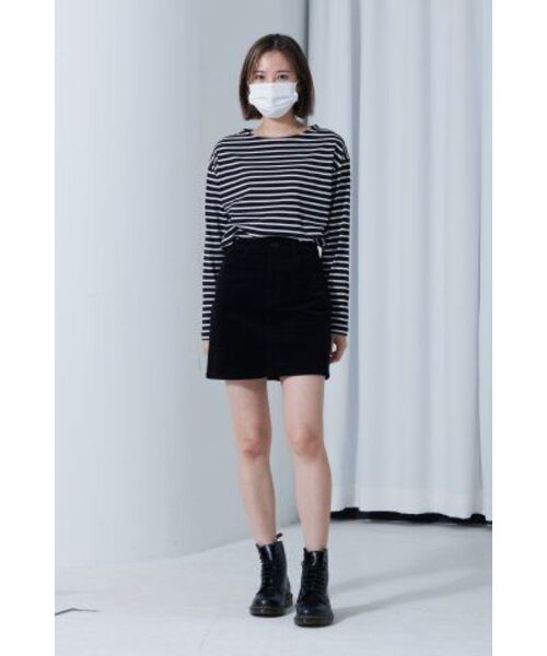 MUSINSA STANDARD WOMAN（ムシンサスタンダードウーマン）の「ウィメンズストライプボートネック長袖Tシャツ[ブラック/アイボリー]（Tシャツ/カットソー・レディース・その他・SMALL/MEDIUM/X-SMALL/LARGE）」の8枚目の写真