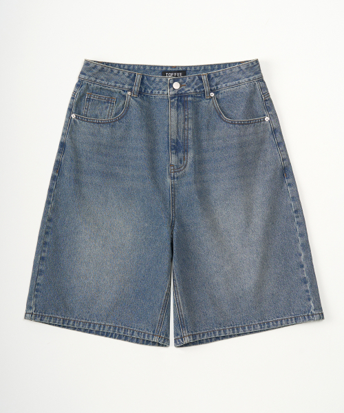 TOFFEE(トフィー)の「ウォッシュドハーフデニムパンツ(INDIGO)(その他パンツ・メンズ・その他・SMALL/MEDIUM/LARGE/X-LARGE)」の2枚目の写真