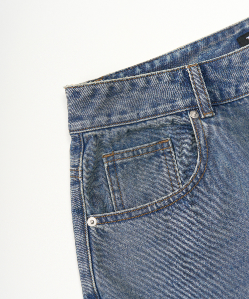 TOFFEE(トフィー)の「ウォッシュドハーフデニムパンツ(INDIGO)(その他パンツ・メンズ・その他・SMALL/MEDIUM/LARGE/X-LARGE)」の4枚目の写真