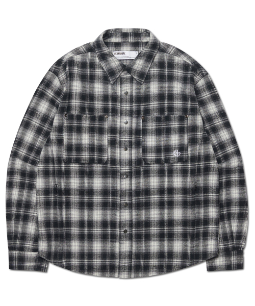 NOMANUAL(NOMANUAL)の「FLANNEL CHECK SHIRT JACKET - BLACK(シャツ/ブラウス・レディース・その他・SMALL/MEDIUM/LARGE)」の2枚目の写真