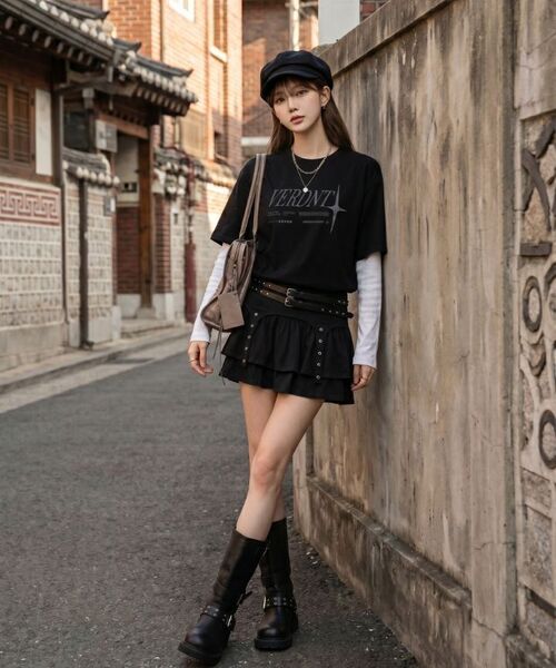 Verdnt（バーダント）の「バーデントフラッシュロゴ半袖Tシャツ[ブラック]（Tシャツ/カットソー・レディース・ブラック・MEDIUM/LARGE/SMALL）」の9枚目の写真