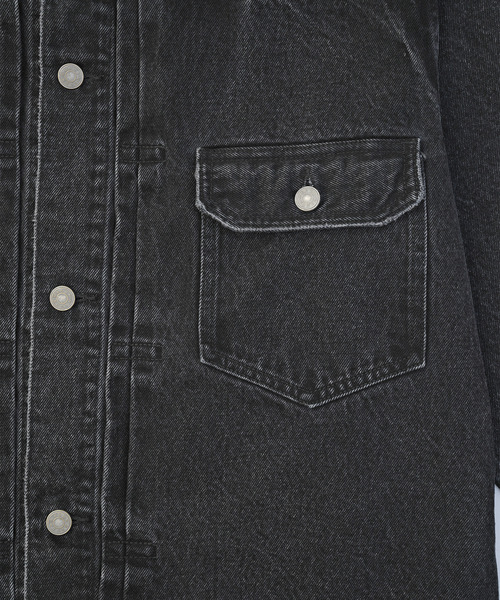 VICTIM（ヴィクティム）の「VICTIM ヴィクティム / VICTIM×HAGUN 2nd TYPE LARGE TRACKER JACKET コラボレーションヴィンテージデニムジャケット / VTM-25-O-108（デニムジャケット・メンズ・ブルー/ブラック・1/2/3）」の6枚目の写真