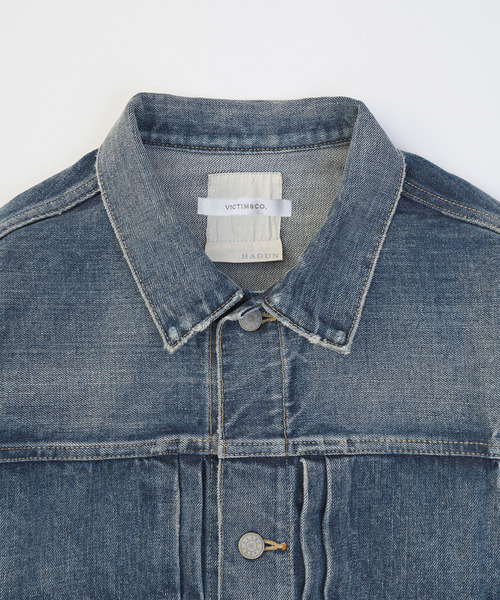 VICTIM（ヴィクティム）の「VICTIM ヴィクティム / VICTIM×HAGUN 2nd TYPE LARGE TRACKER JACKET コラボレーションヴィンテージデニムジャケット / VTM-25-O-108（デニムジャケット・メンズ・ブルー/ブラック・1/2/3）」の8枚目の写真