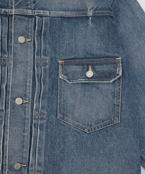 VICTIM（ヴィクティム）の「VICTIM ヴィクティム / VICTIM×HAGUN 2nd TYPE LARGE TRACKER JACKET コラボレーションヴィンテージデニムジャケット / VTM-25-O-108（デニムジャケット・メンズ・ブルー/ブラック・1/2/3）」の9枚目の写真