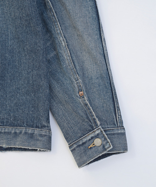 VICTIM（ヴィクティム）の「VICTIM ヴィクティム / VICTIM×HAGUN 2nd TYPE LARGE TRACKER JACKET コラボレーションヴィンテージデニムジャケット / VTM-25-O-108（デニムジャケット・メンズ・ブルー/ブラック・1/2/3）」の12枚目の写真